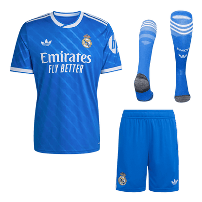 Real Madrid 
 Fora Terceira Camisa Conjunto(Camisa+Calções+Meias) 2025/26 Azul