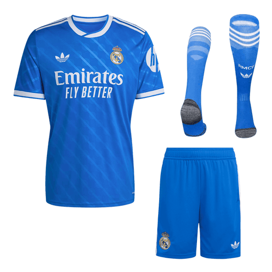 Real Madrid 
 Fora Terceira Camisa Conjunto(Camisa+Calções+Meias) 2025/26 Azul
