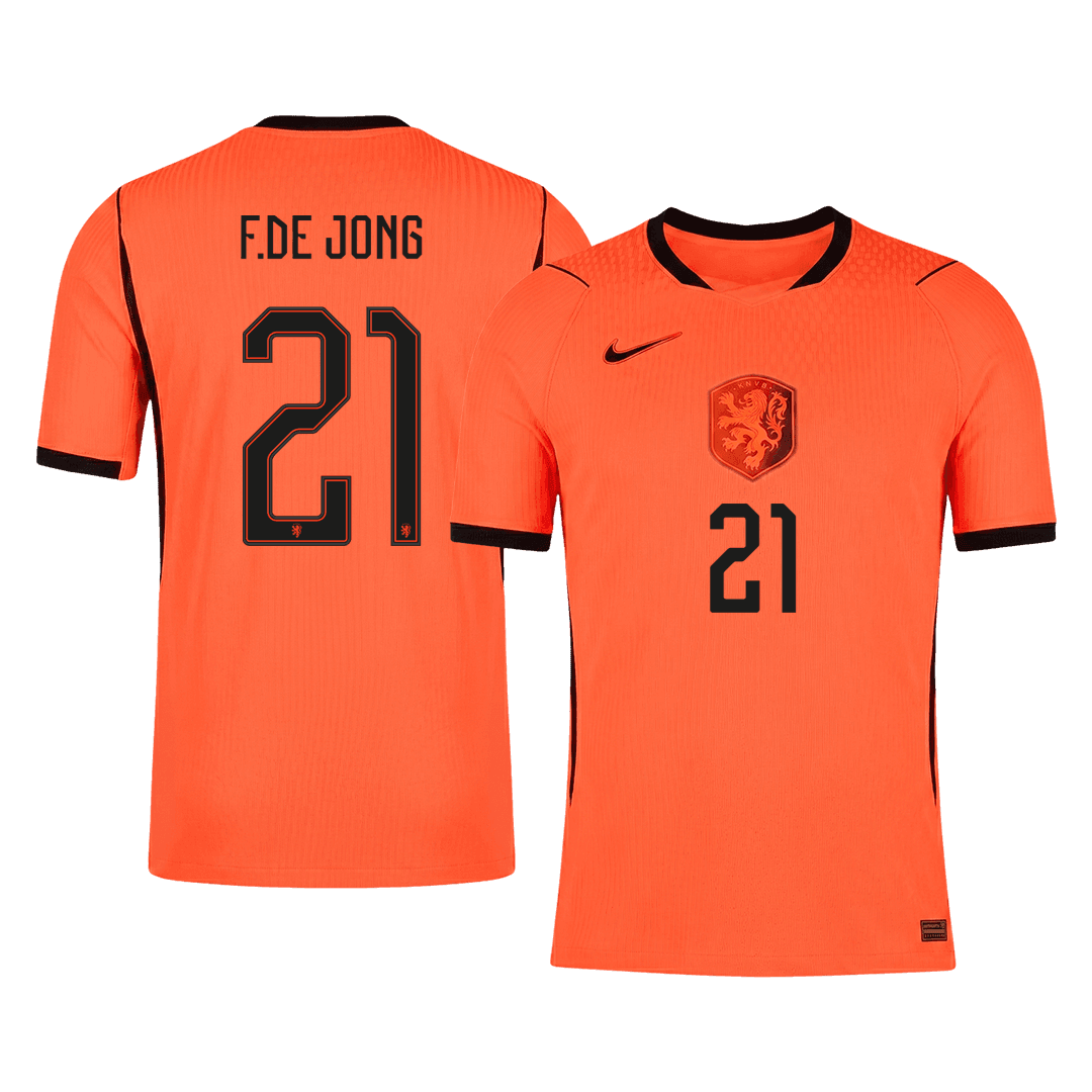 Versão do Jogador F.DE JONG #21 Netherlands Casa Copa do Mundo Futebol Camisas 2026 Laranja
