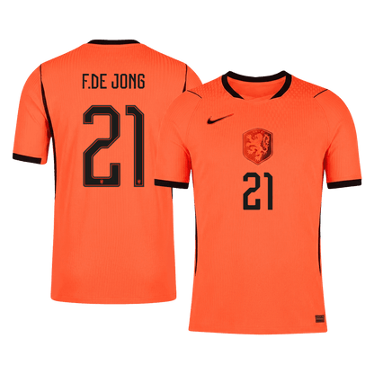 Versão do Jogador F.DE JONG #21 Netherlands Casa Copa do Mundo Futebol Camisas 2026 Laranja