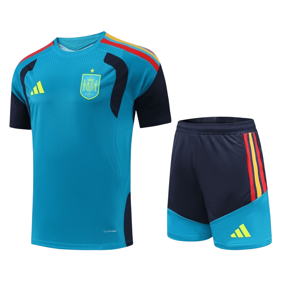 Versão Do Jogador Espanha Copa do Mundo Camisa Conjunto(Camisa+Calções) 2026 Azul