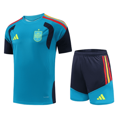 Versão Do Jogador Espanha Copa do Mundo Camisa Conjunto(Camisa+Calções) 2026 Azul