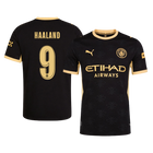 Versão do Jogador HAALAND #9 Manchester City Fora Futebol Camisas 2026/27 Preto - UCL