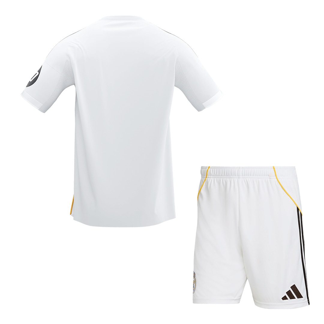 【Super Qualidade】Real Madrid Casa Camisa Conjunto (Camisola + Calções) 2025/26- Branco