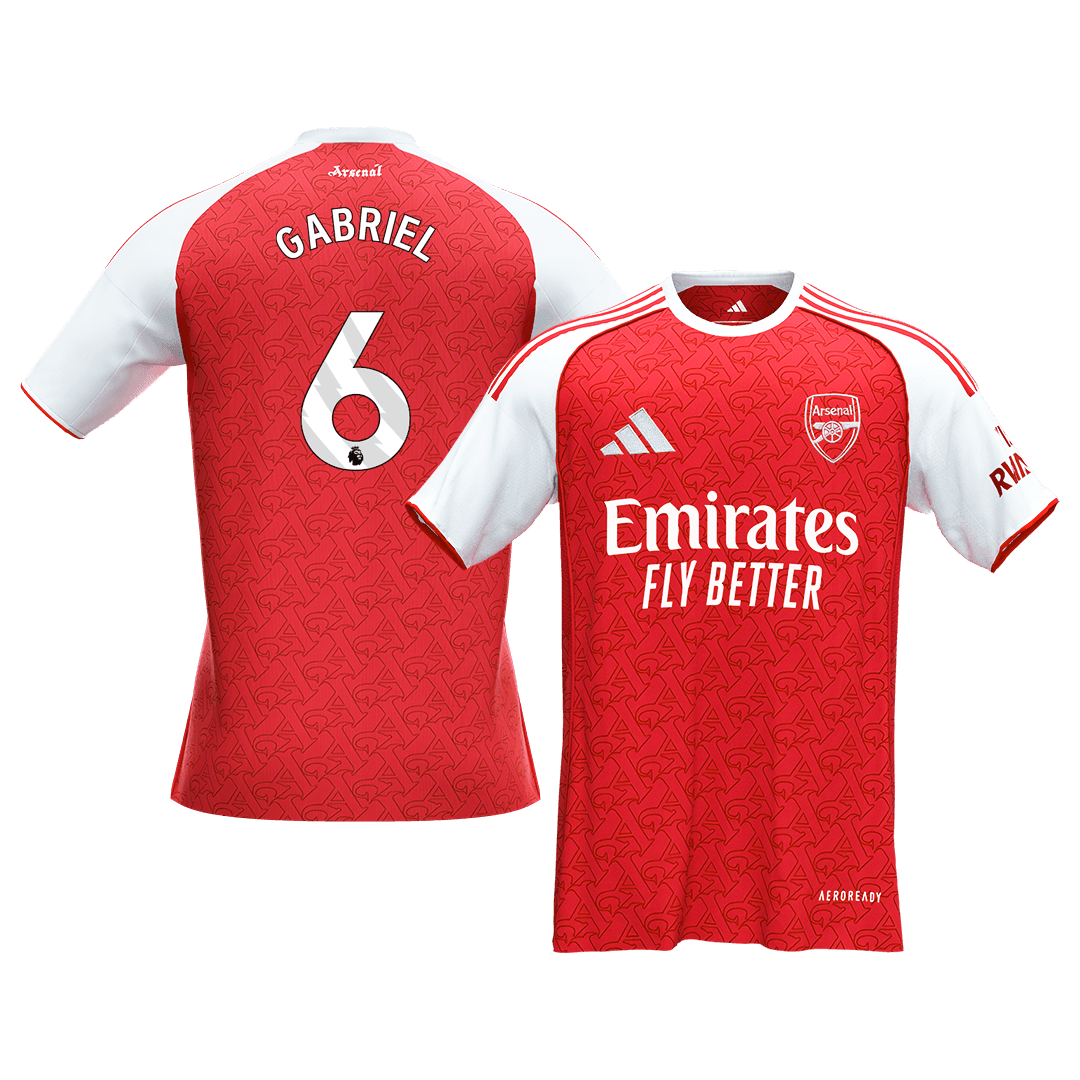 【Super Qualidade】GABRIEL #6 Arsenal
 Casa Futebol Camisa 2025/26 Vermelho