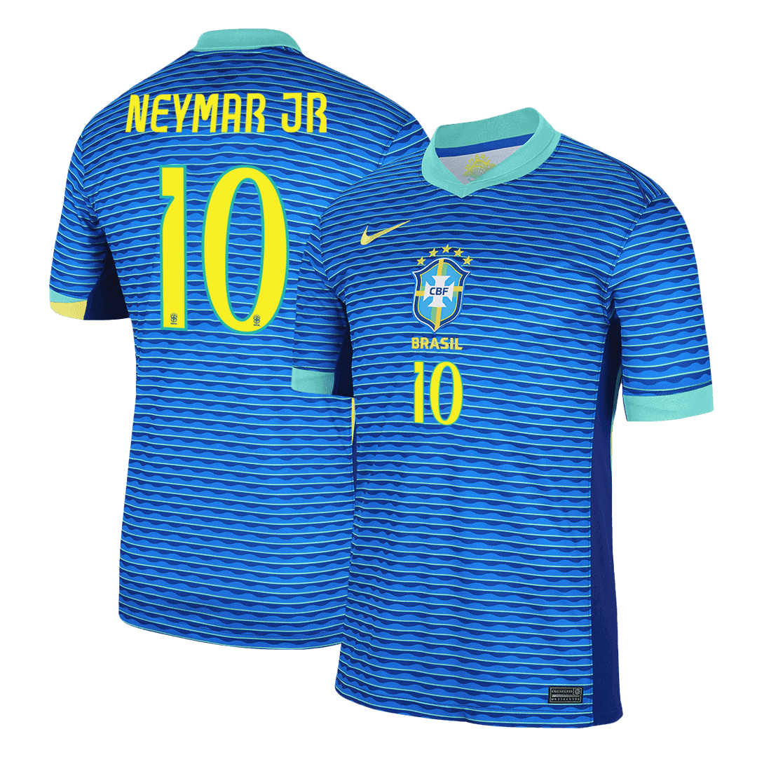 Camisola de futebol NEYMAR JR #10 Brasil Away personalizada 2024