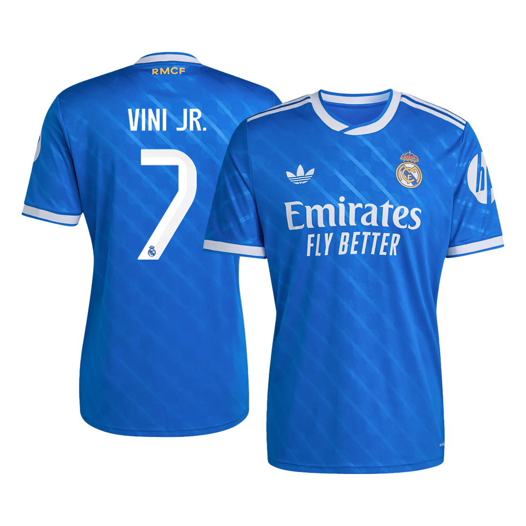 VINI JR. #7 Real Madrid Fora Terceira Camisa 2025/26- Azul