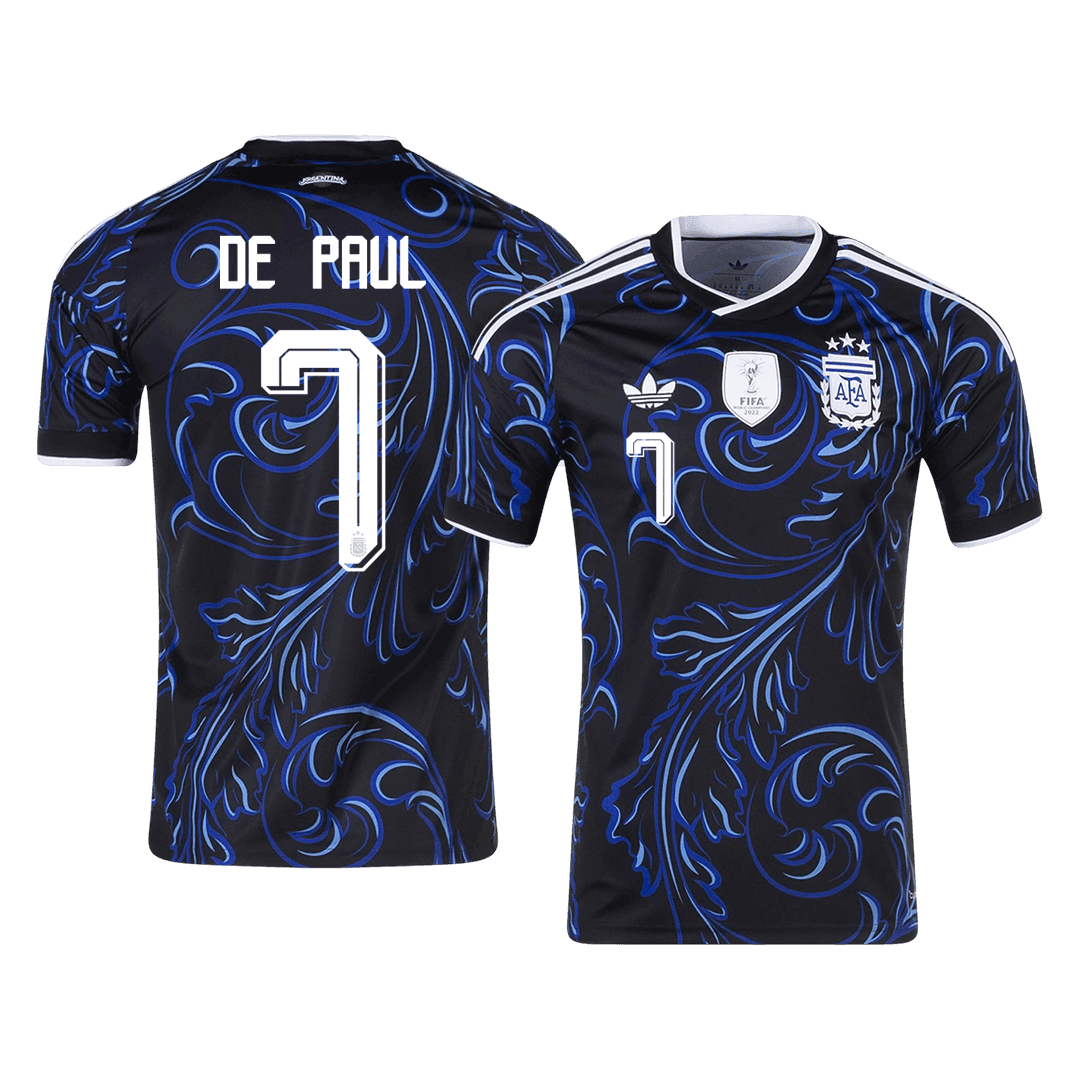 DE PAUL #7 Argentina Fora Copa do Mundo Camisa 2026 Preto