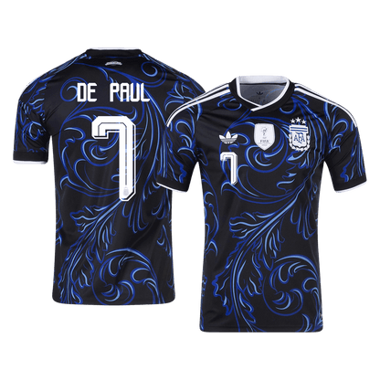 DE PAUL #7 Argentina Fora Copa do Mundo Camisa 2026 Preto
