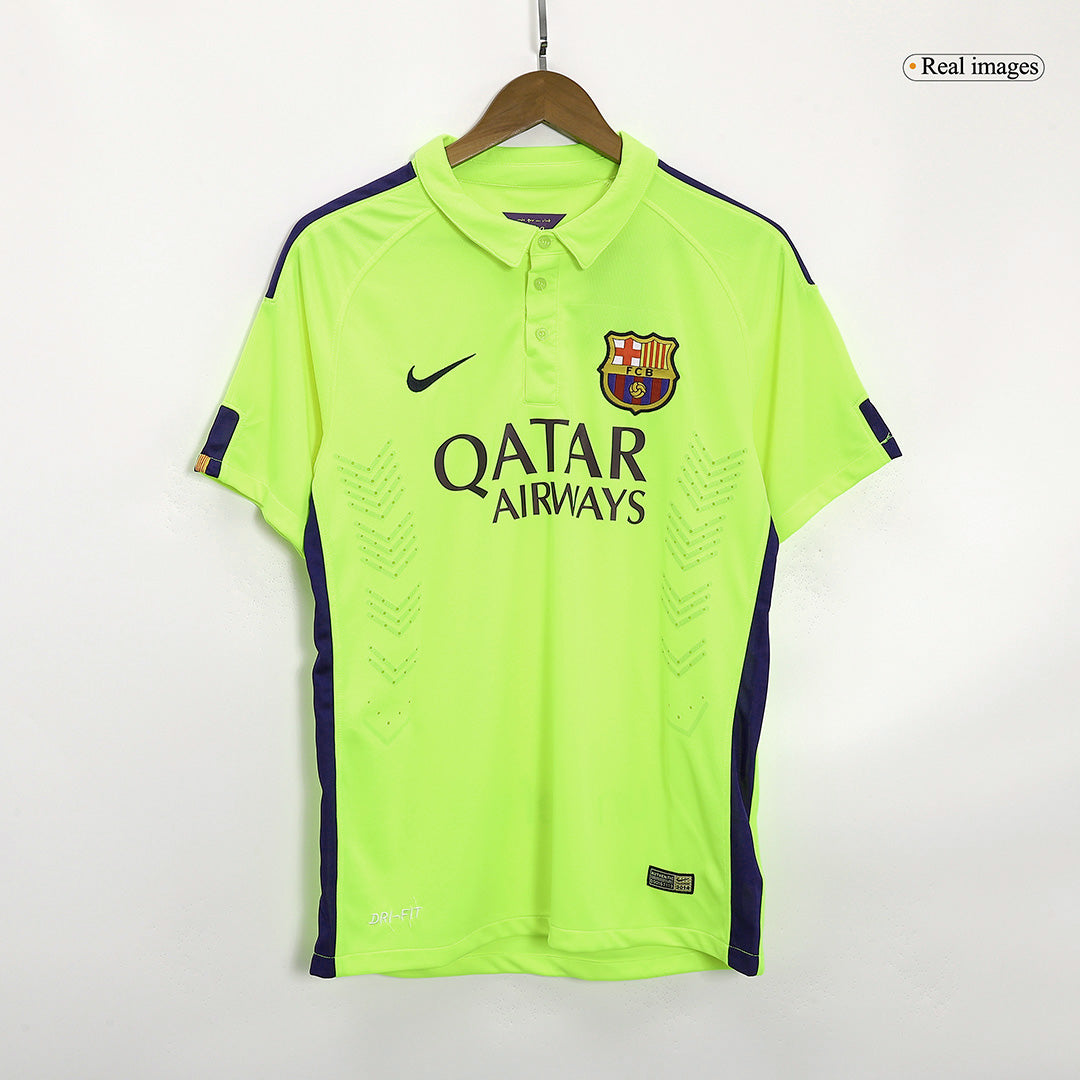 Camisola Retro Barcelona NEYMAR JR #11 Terceira Fora Camisola de Futebol 2014/15