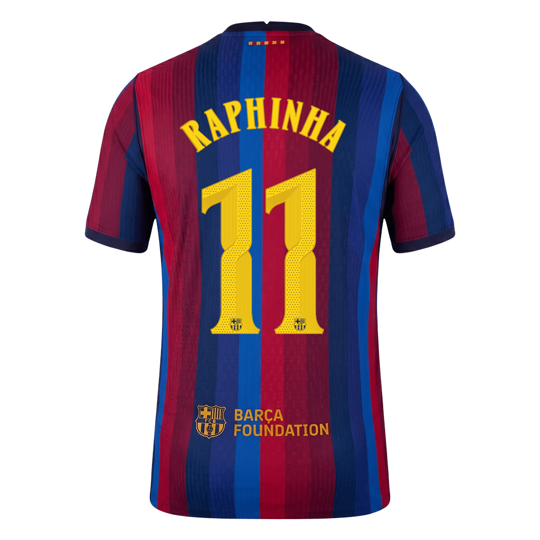 Versão do Jogador RAPHINHA #11 Barcelona Casa Futebol Camisas 2026/27 - UCL