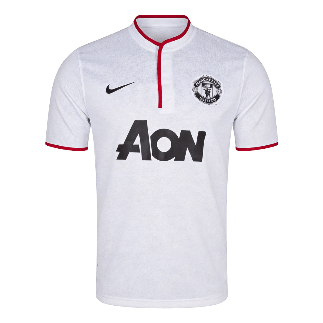 Retrô Manchester United Fora Camisa 2013/14 Branco