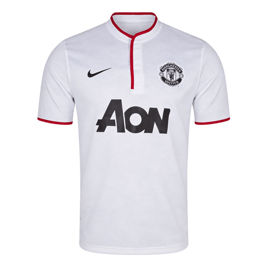 Retrô Manchester United Fora Camisa 2013/14 Branco