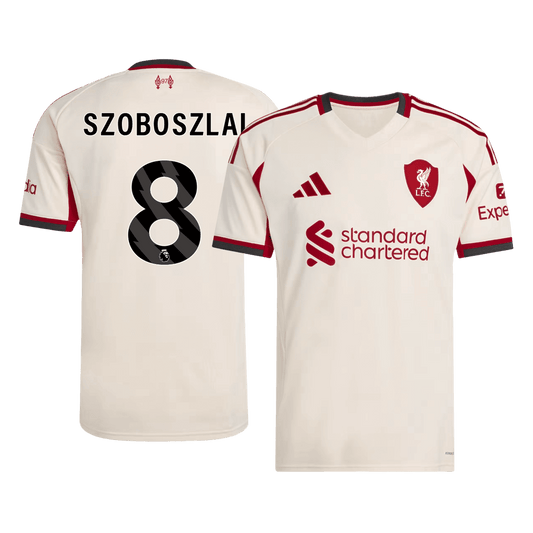 SZOBOSZLAI #8 Liverpool Fora Camisa 2025/26 Branco