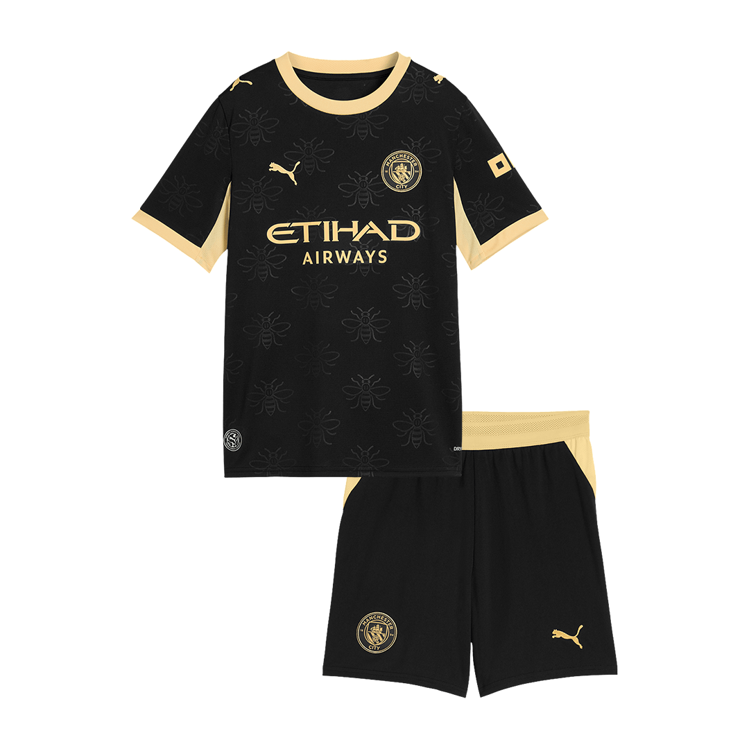 Manchester City Infantil 
 Fora Futebol Camisa 2026/27 Preto