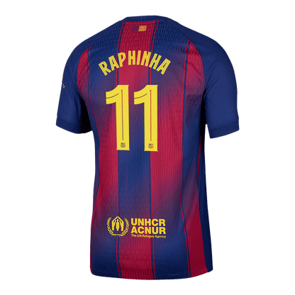 Autêntico RAPHINHA #11 Barcelona Casa UCL Futebol Camisas 2025/26