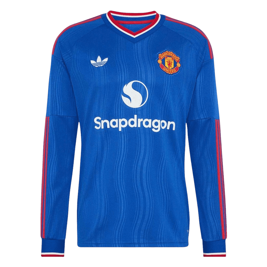 Manchester United Fora Manga comprida Camisa 2026/27 Azul