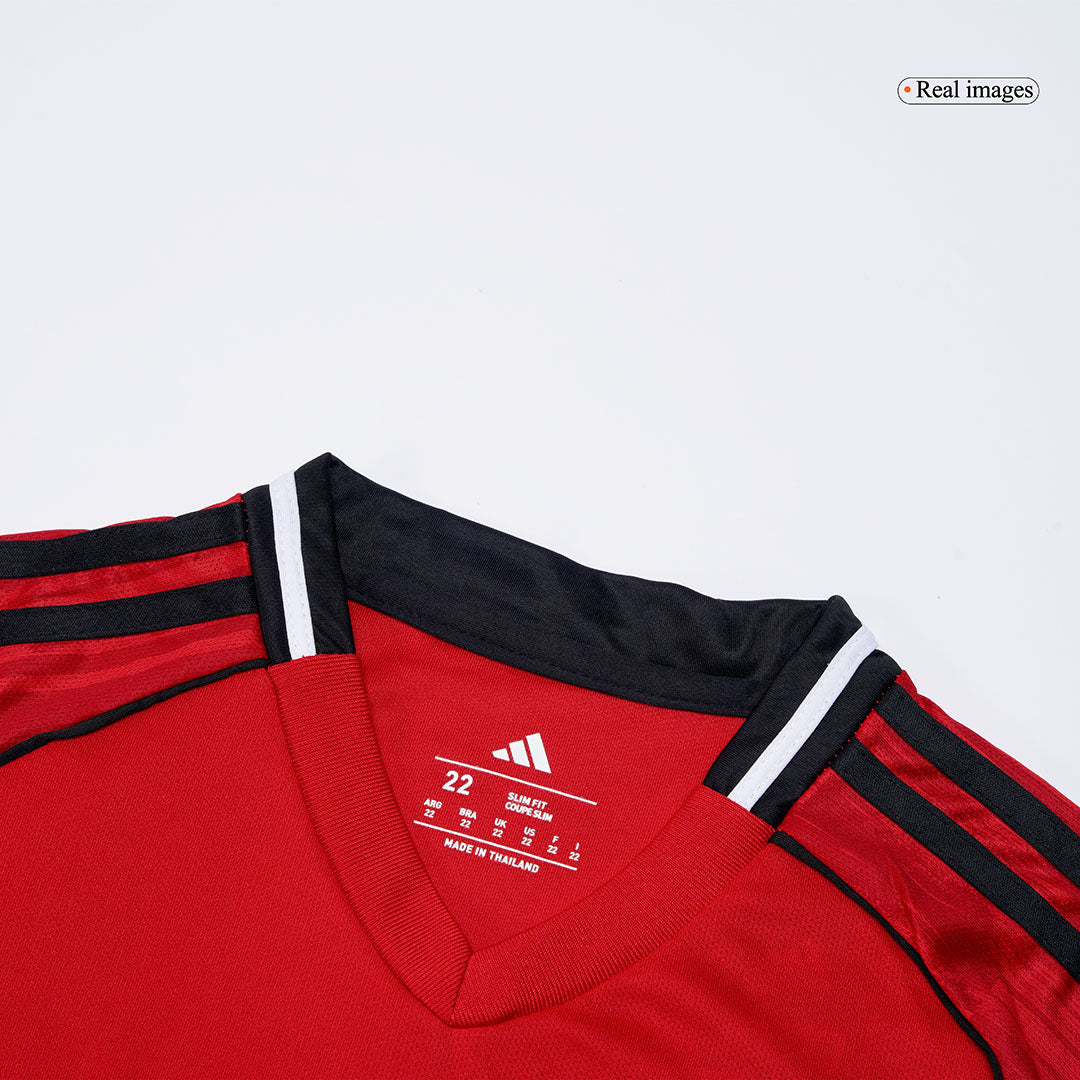 Manchester United Infantil Casa Conjunto (Camisa + Calção + Meias) 2025/26 Vermelho