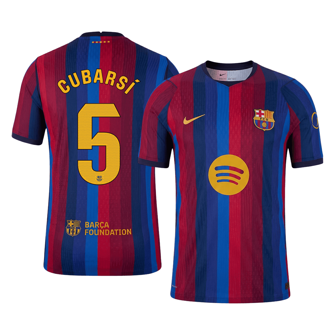 Versão do Jogador CUBARSÍ #5 Barcelona Casa Futebol Camisas 2026/27