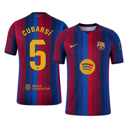 Versão do Jogador CUBARSÍ #5 Barcelona Casa Futebol Camisas 2026/27