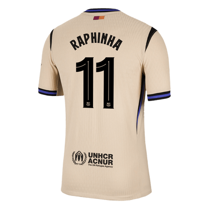 Autêntico RAPHINHA #11 Barcelona Fora UCL Futebol Camisas 2025/26 Amarelo