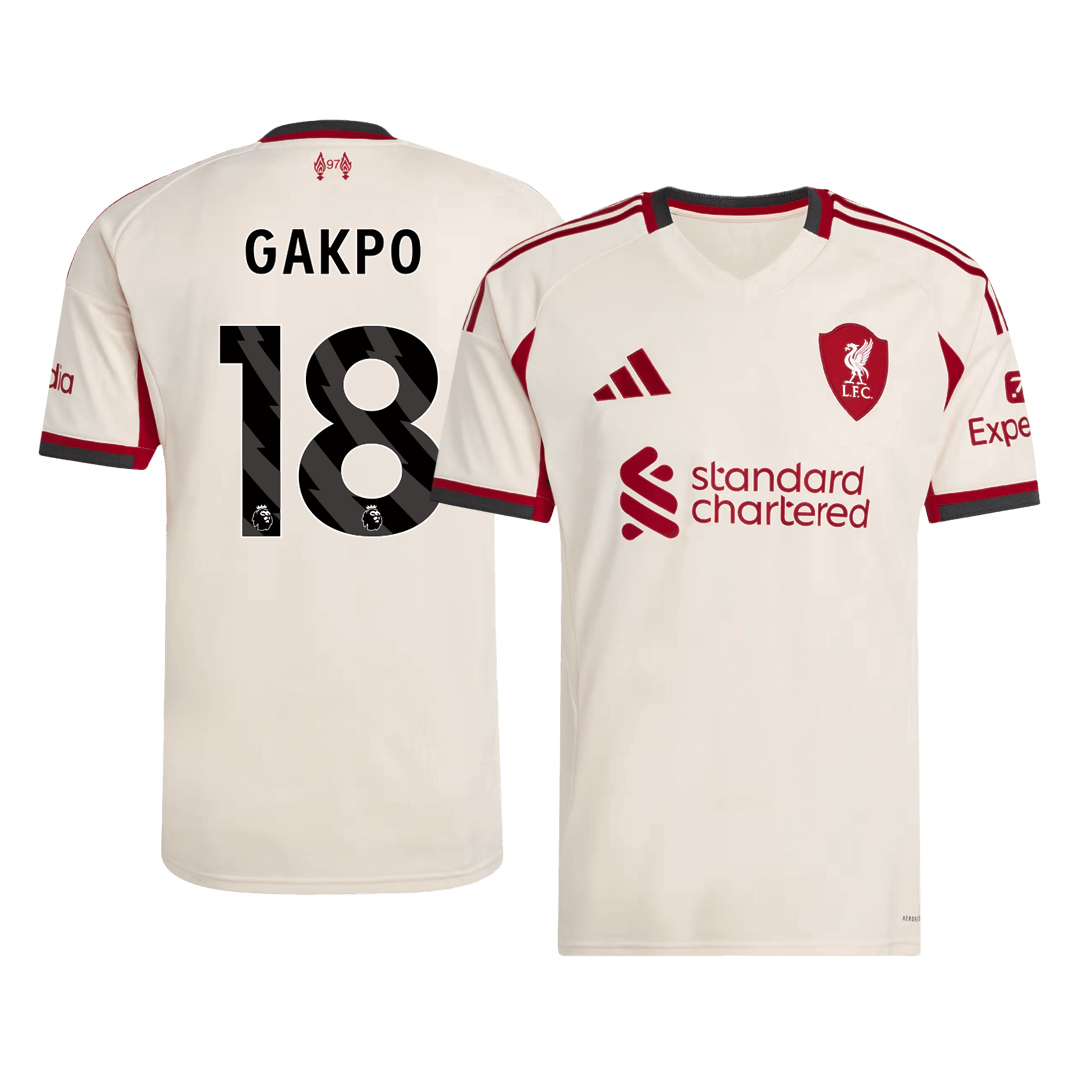 GAKPO #18 Liverpool Fora Camisa 2025/26 Branco
