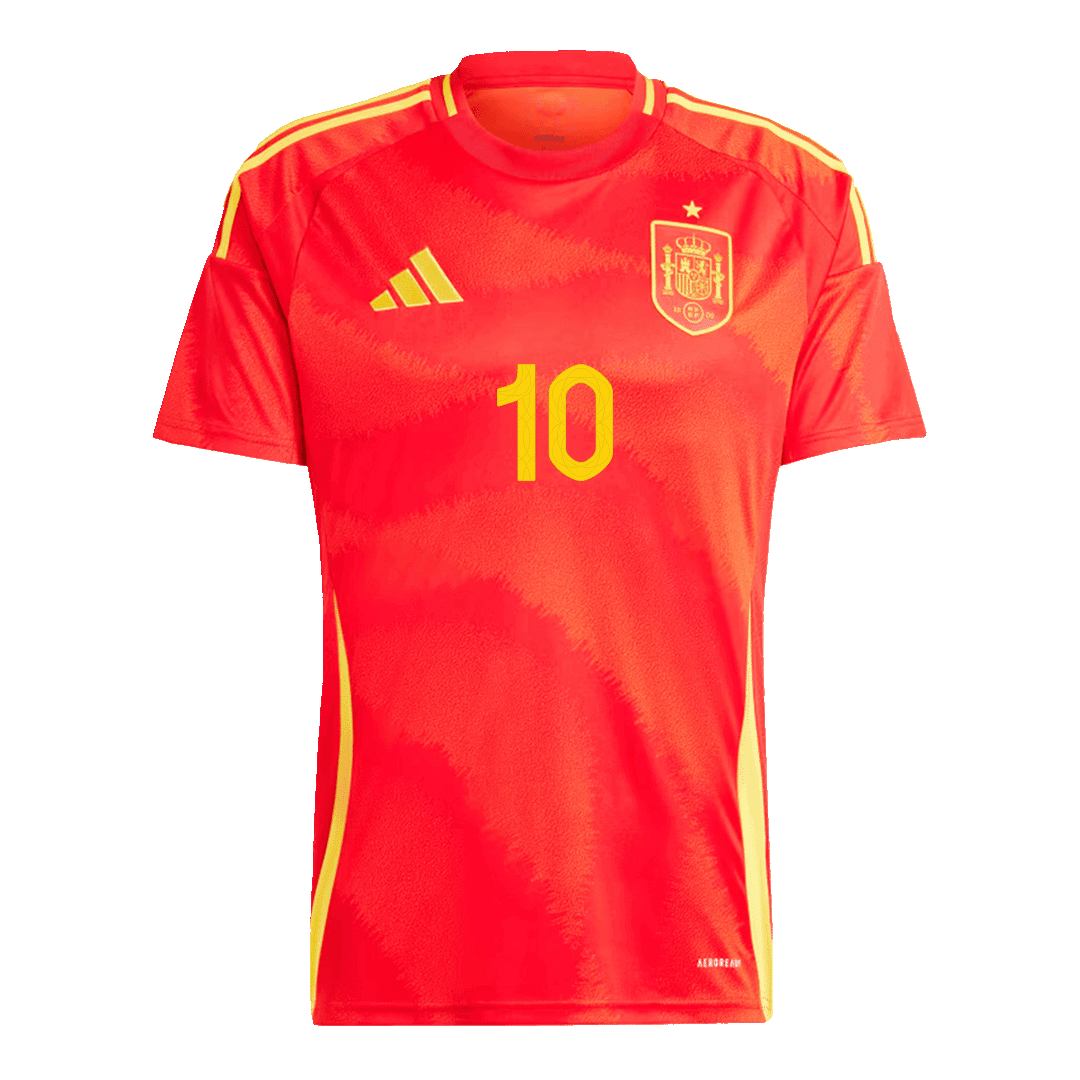 Camisola Espanha Personalizada LAMINE YAMAL #10 Camisola de Futebol Home 2024