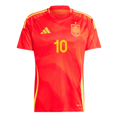 Camisola Espanha Personalizada LAMINE YAMAL #10 Camisola de Futebol Home 2024