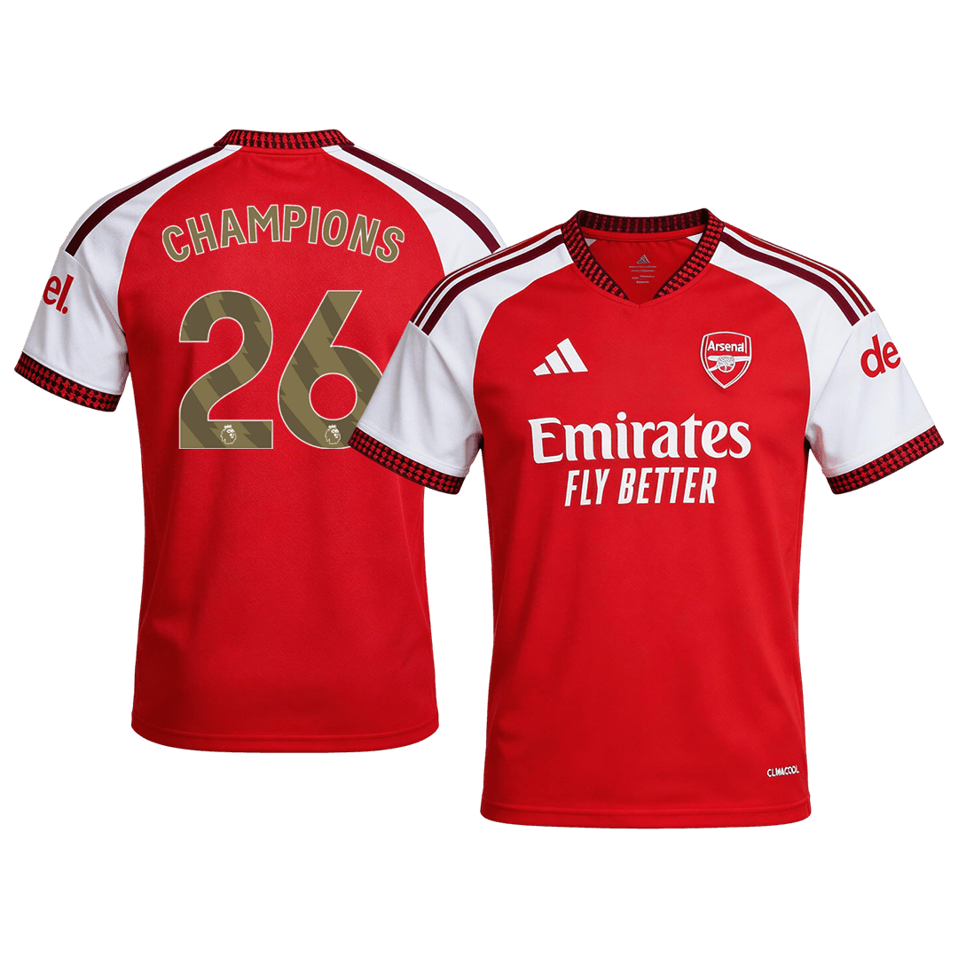 CHAMPIONS #26 Arsenal Casa Camisa 2026/27 Vermelho - camisola de futebol para adeptos em Portugal