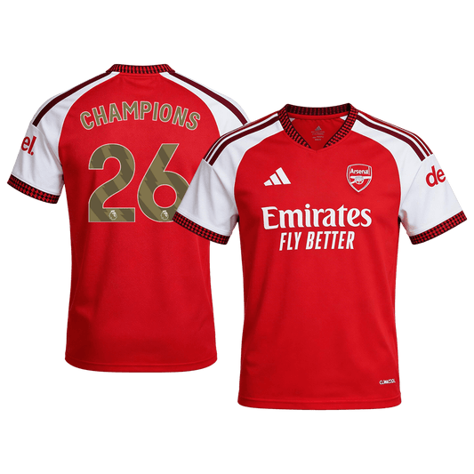 CHAMPIONS #26 Arsenal Casa Camisa 2026/27 Vermelho - camisola de futebol para adeptos em Portugal
