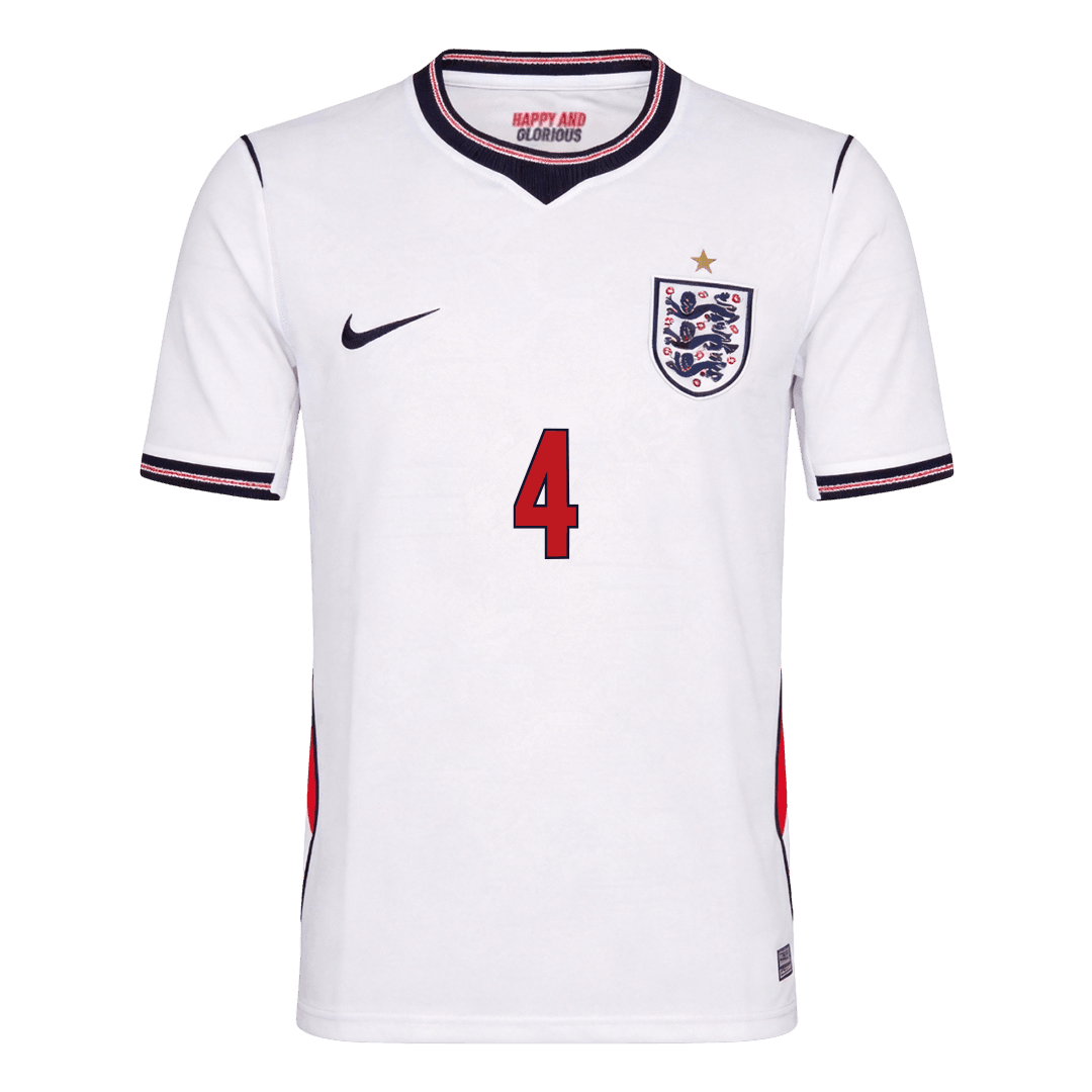 RICE #4 England Casa Copa do Mundo Camisa 2026 Branco