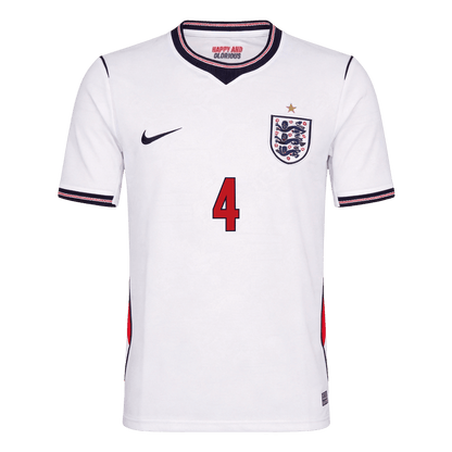 RICE #4 England Casa Copa do Mundo Camisa 2026 Branco