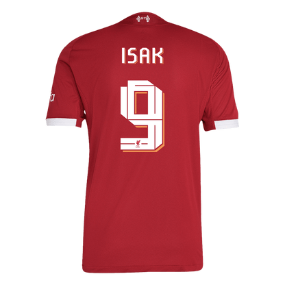 Autêntico ISAK #9 Liverpool Casa UCL Futebol Camisas 2025/26 Vermelho - UCL