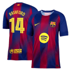 RASHFORD #14 Barcelona Casa Camisa 2025/26- Vermelho&Azul
