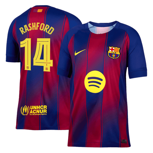RASHFORD #14 Barcelona Casa Camisa 2025/26- Vermelho&Azul