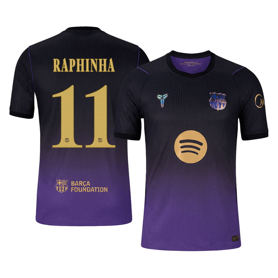 Versão do Jogador RAPHINHA #11 Barcelona Fora Futebol Camisas 2026/27 - UCL