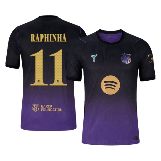 Versão do Jogador RAPHINHA #11 Barcelona Fora Futebol Camisas 2026/27 - UCL