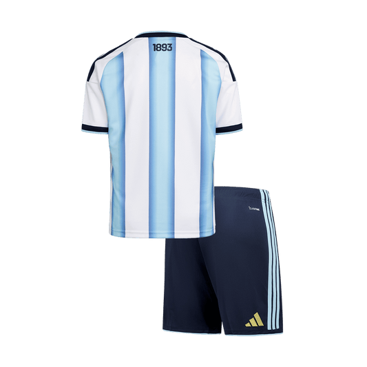 Argentina Infantil Casa Futebol Camisa Conjunto (Camisa+Shorts) Copa do Mundo 2026 - camisola de futebol para