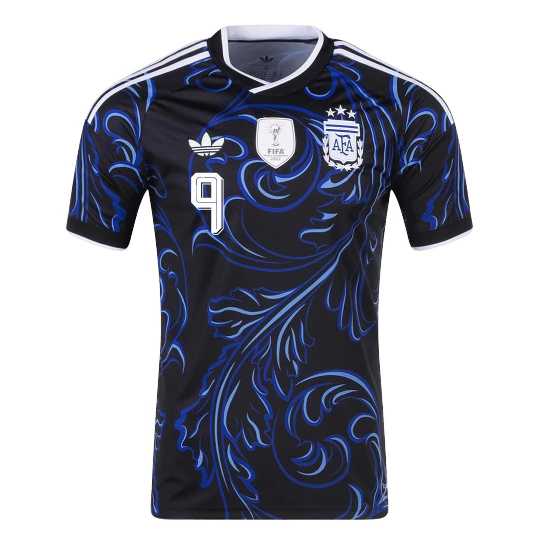 J. ÁLVAREZ #9 Argentina Fora Copa do Mundo Camisa 2026 Preto