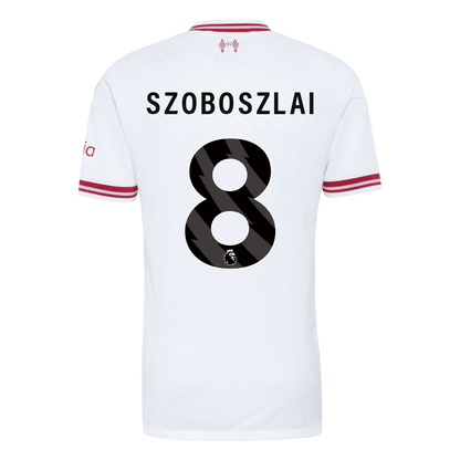 Versão do Jogador SZOBOSZLAI #8 Liverpool Fora Futebol Camisas 2026/27 Branco