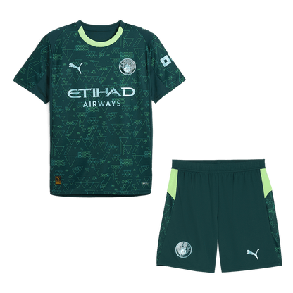 Manchester City 
 Quarta Camisa Conjunto(Camisa+Calções) 2025/26 Verde