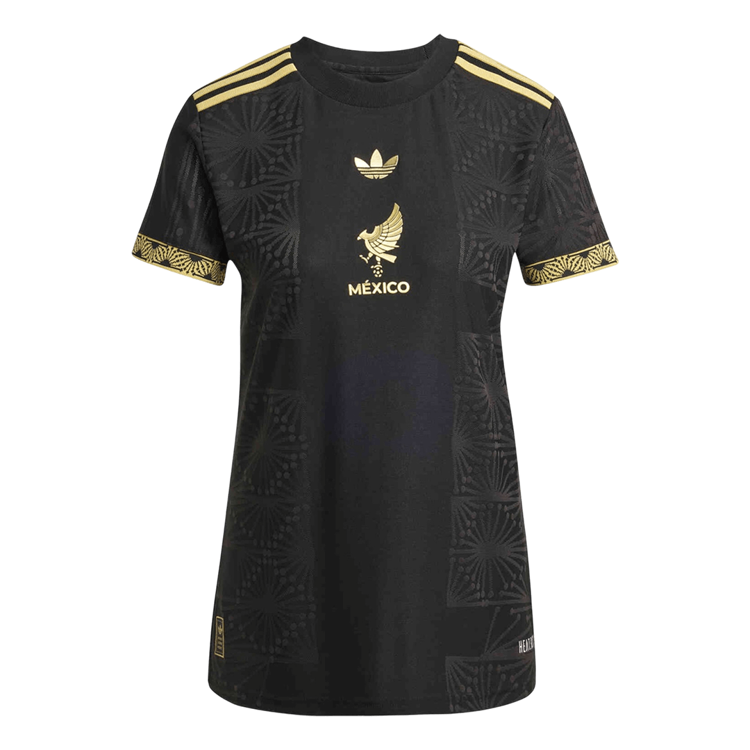 Mulheres Mexico Gold Soccer Camisa 2025 Preto Dourado