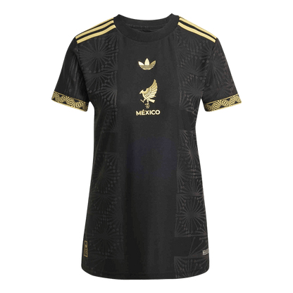 Mulheres Mexico Gold Soccer Camisa 2025 Preto Dourado