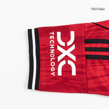 【Super Qualidade】Manchester United Casa Camisa Conjunto (Camisola + Calções) 2025/26-Vermelho