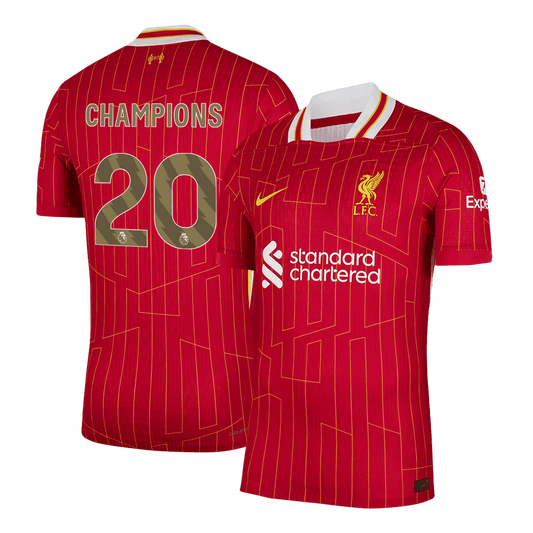 Camisola de futebol Liverpool CHAMPIONS #20 Home 2024/25 Champion Edition - Versão para jogadores