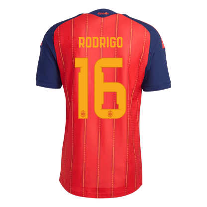 Versão do Jogador RODRIGO #16 Spain Casa Copa do Mundo Futebol Camisas 2026 Vermelho