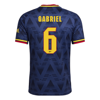Versão do Jogador GABRIEL #6 Arsenal Fora Futebol Camisas 2026/27 Marinha - UCL