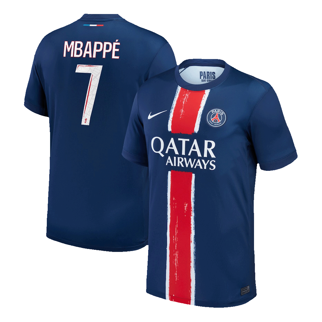 Camisola de futebol MBAPPE #7 PSG Home personalizada 2024/25