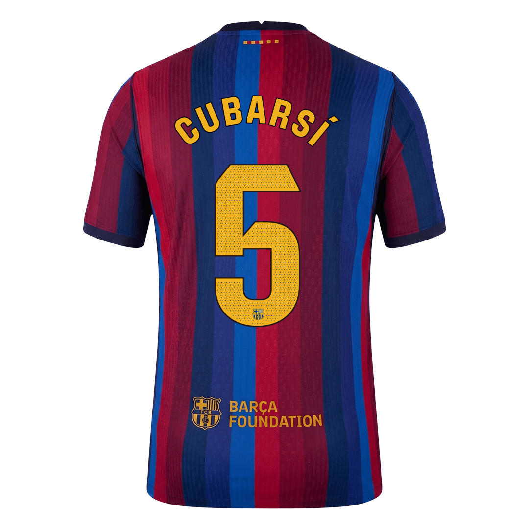 Versão do Jogador CUBARSÍ #5 Barcelona Casa Futebol Camisas 2026/27