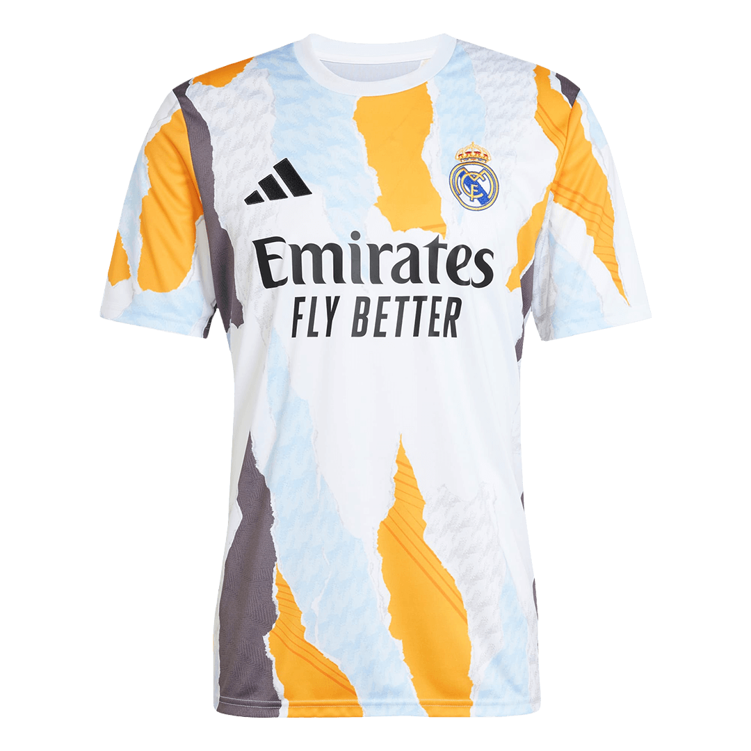 Camisa de futebol pré-jogo do Real Madrid 2024/25